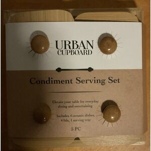 Urban Cupboard Condiment Serving‎ Set, 5 Piece Ceramic Set, NIP